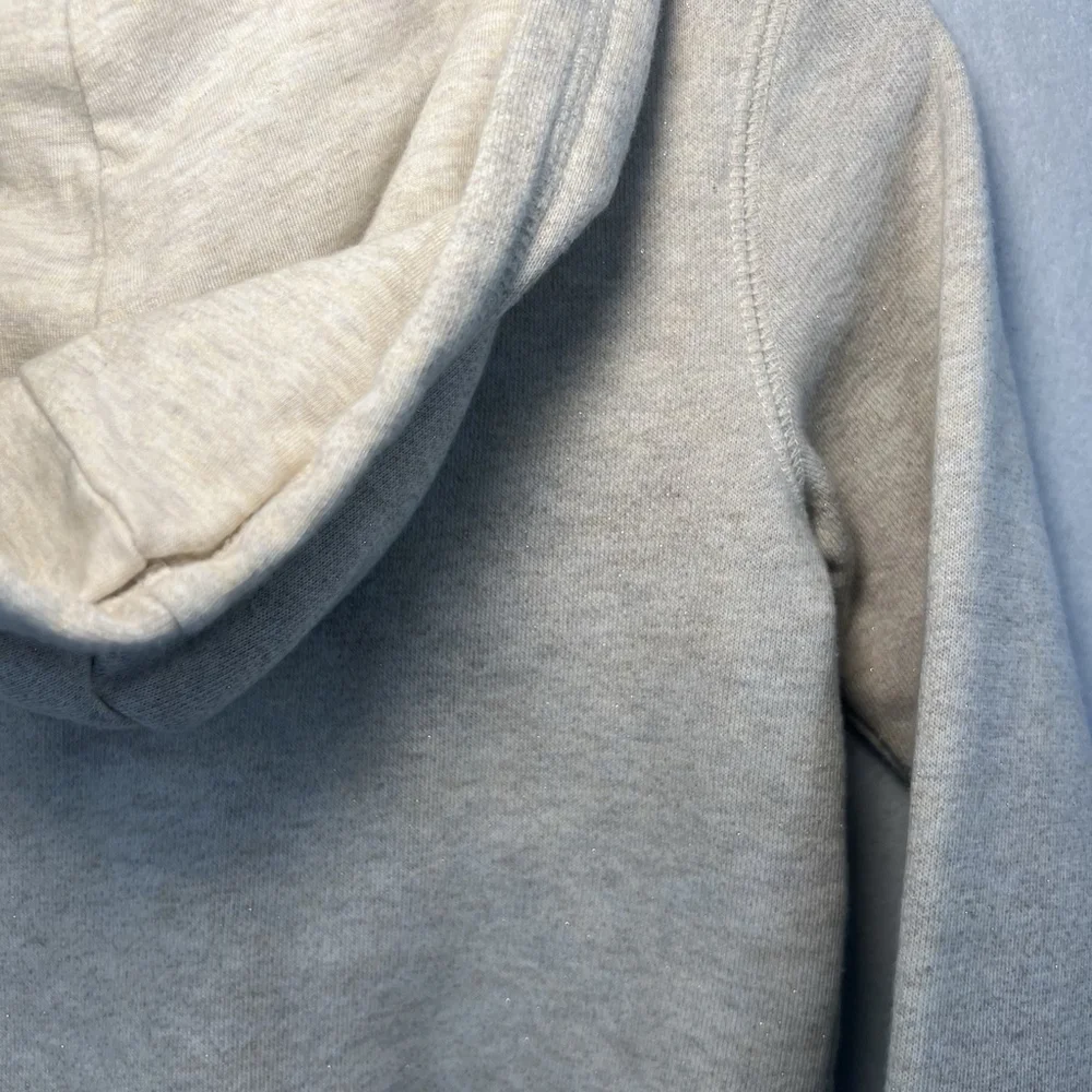 OshKosh B'gosh Girls Full Zip Hoodie Cream Glitter Toddler Size 3T Sweatshirt